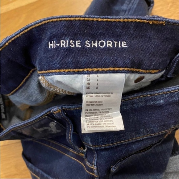 American Eagle Outfitters Hi Rise Shortie Jean Shorts Size 4 - Picture 5 of 5